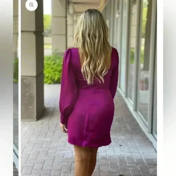 Adelyn Rae "Edna" Draped Front Mini Dress- Orchid - Picture 3 of 6